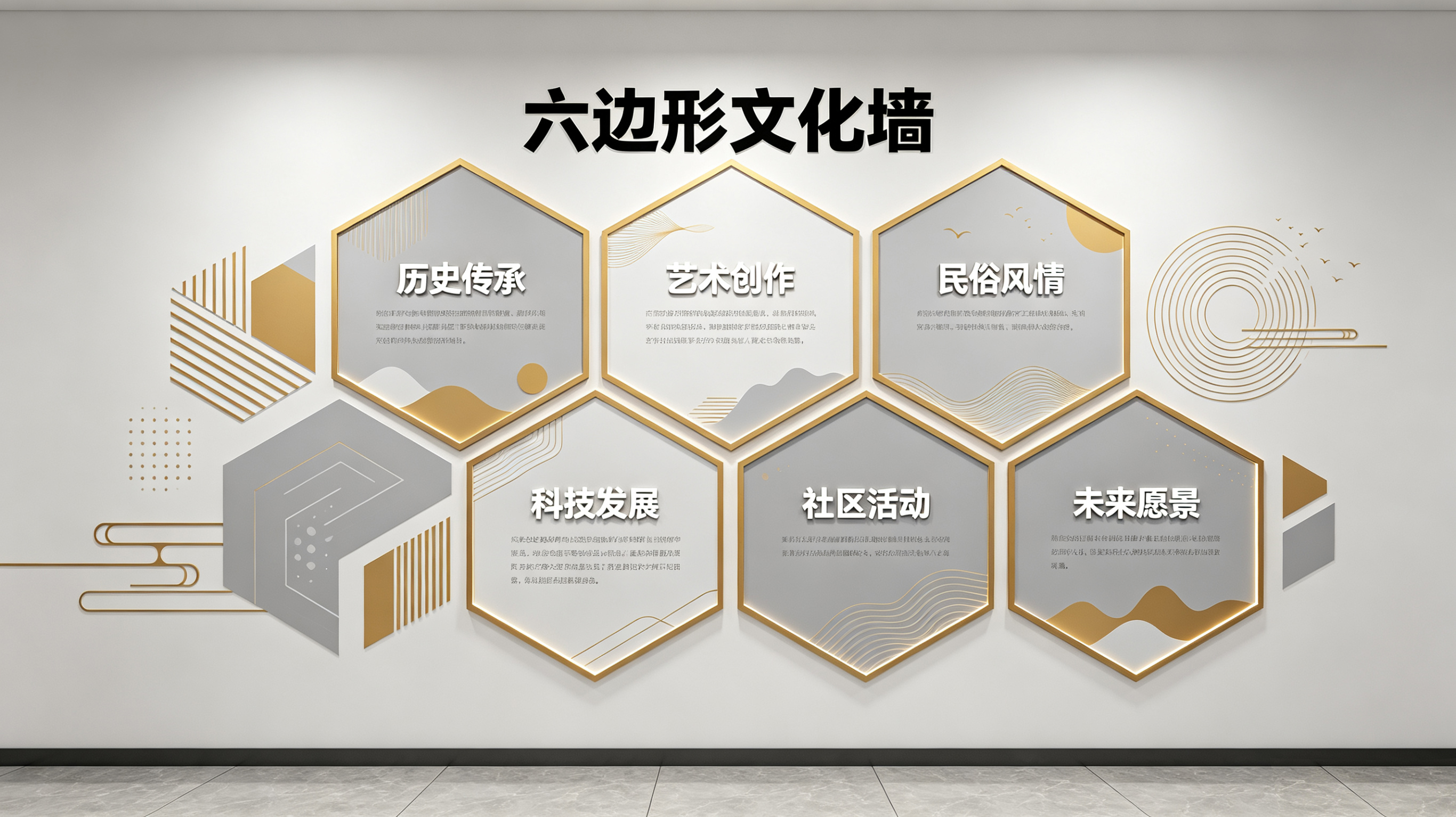 潜江企业文化墙 | 六边形信息美学